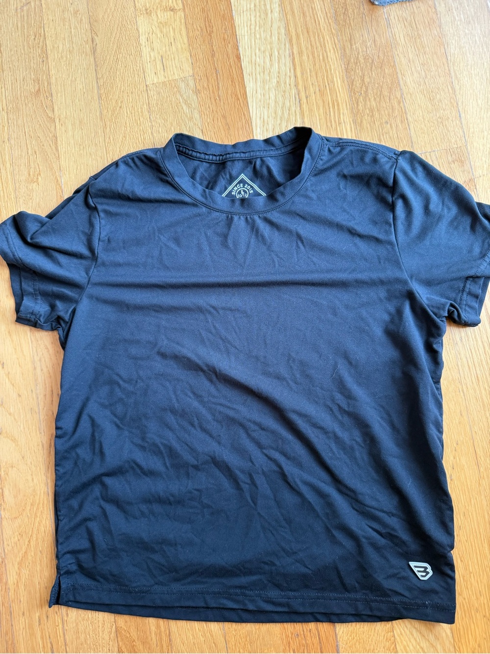 Boys BURLEBO Performance Crew Neck T-Shirt - Black